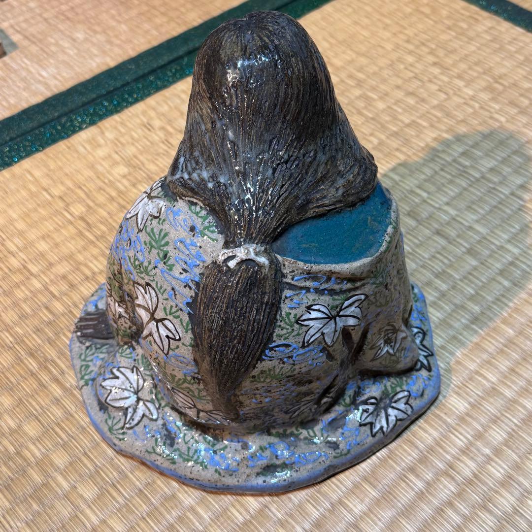 骨董品　おかめお多福陶人形