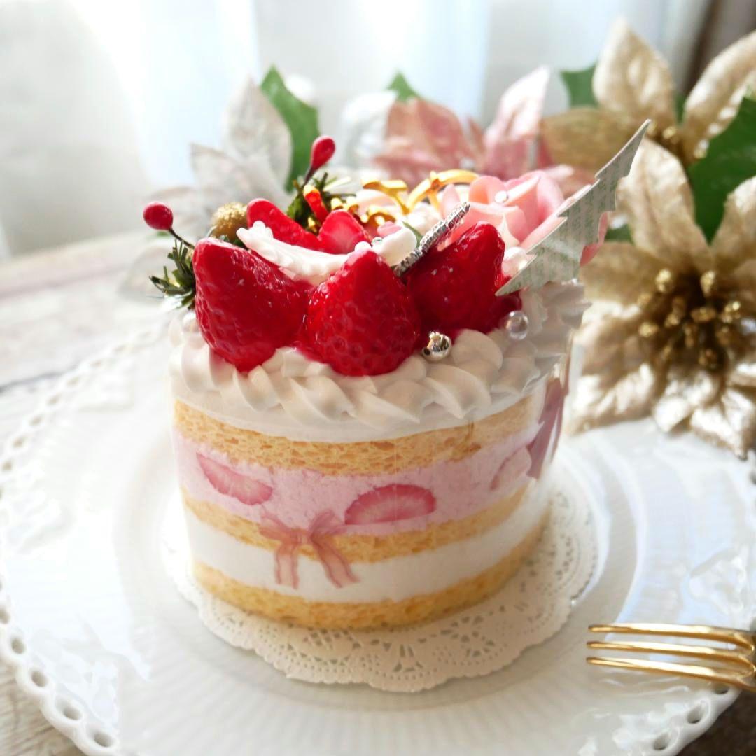 【ひまわり様】◆フェイクスイーツ◆ローズ＆リボン♡賑やか♬苺のX'masケーキ◆