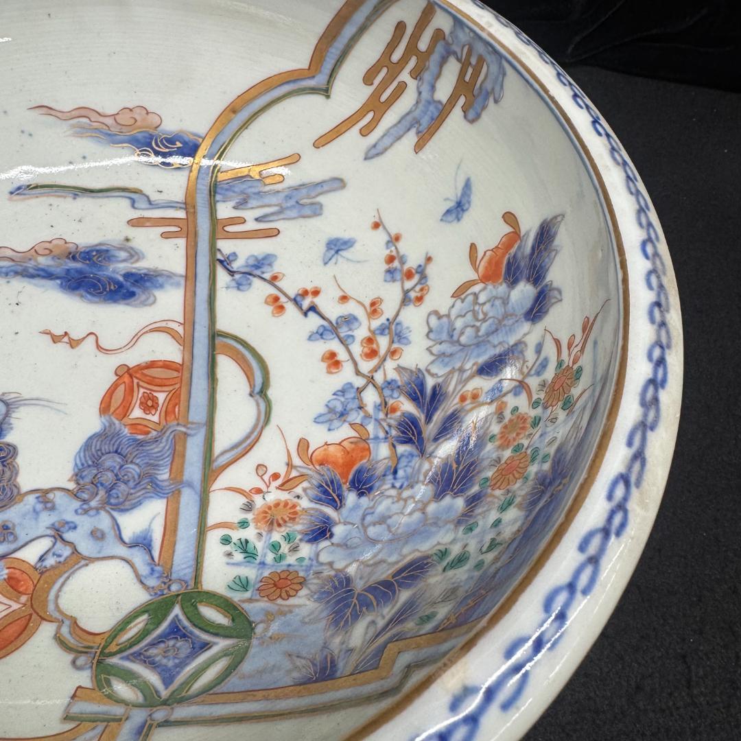 古伊万里 染付 金彩　赤絵　唐獅子　金襴手　大鉢