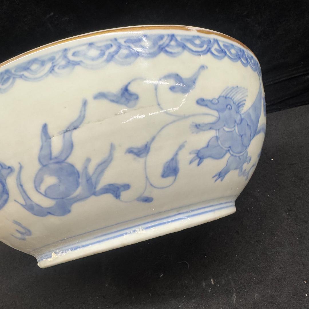 古伊万里 染付 金彩　赤絵　唐獅子　金襴手　大鉢