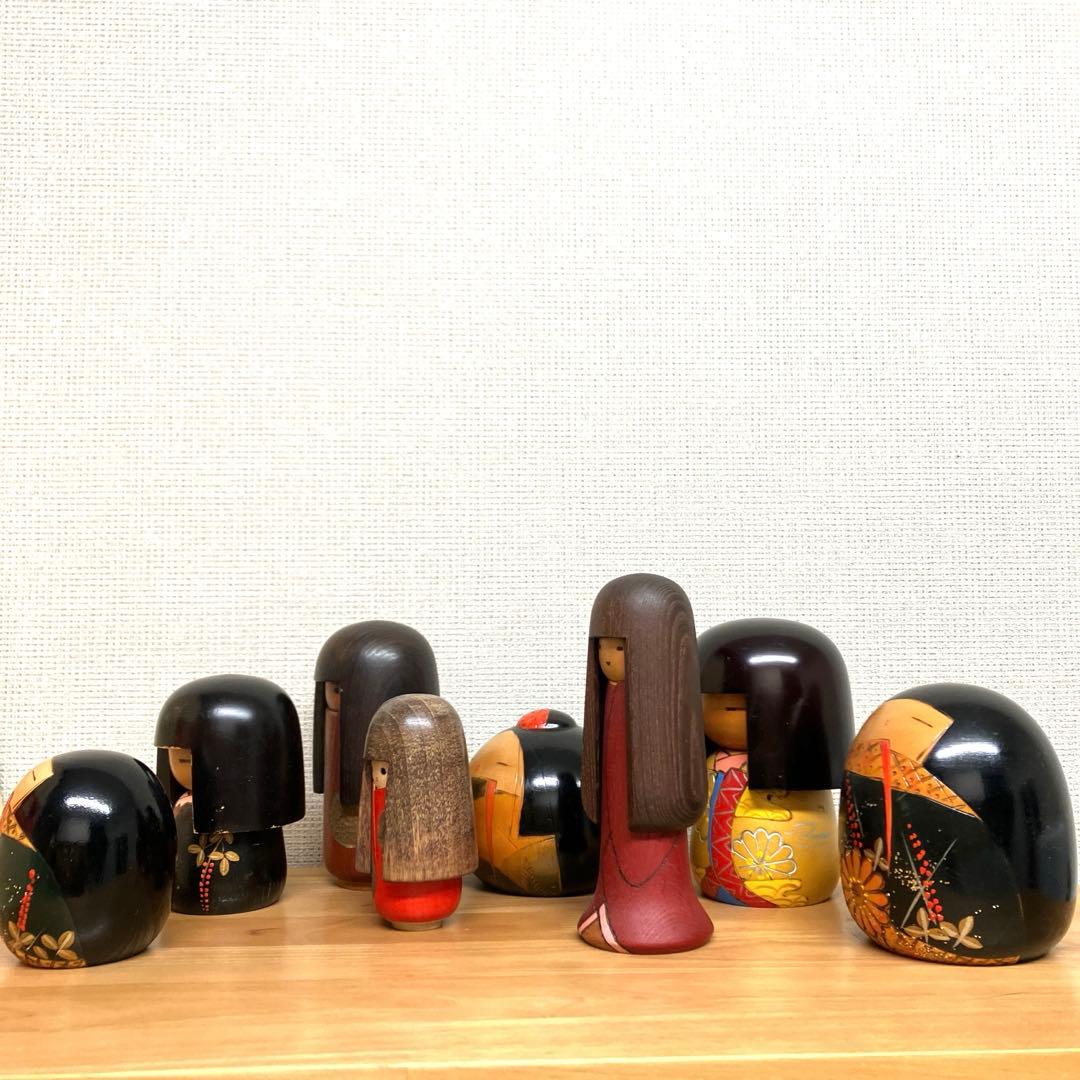 豊楽こけし5体 と、三作こけし 3体 創作こけし 8体セット