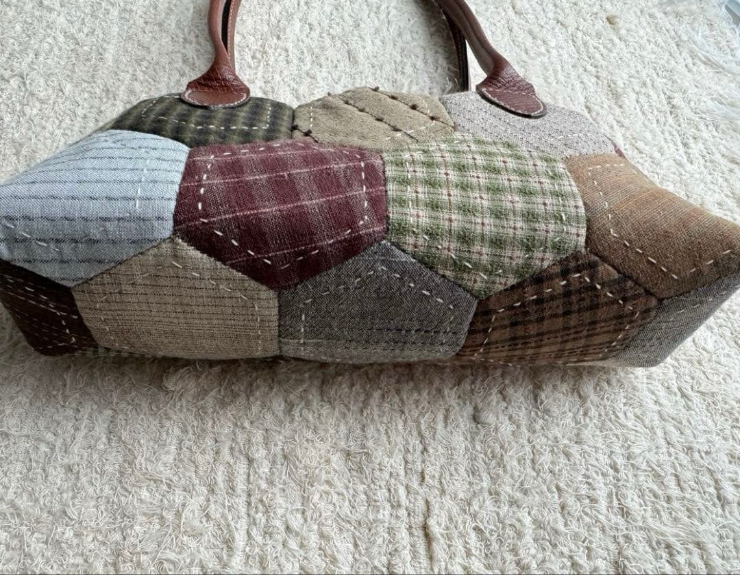 ハンドメイド　パッチワークキャンバスバッグ　ハンドバッグ