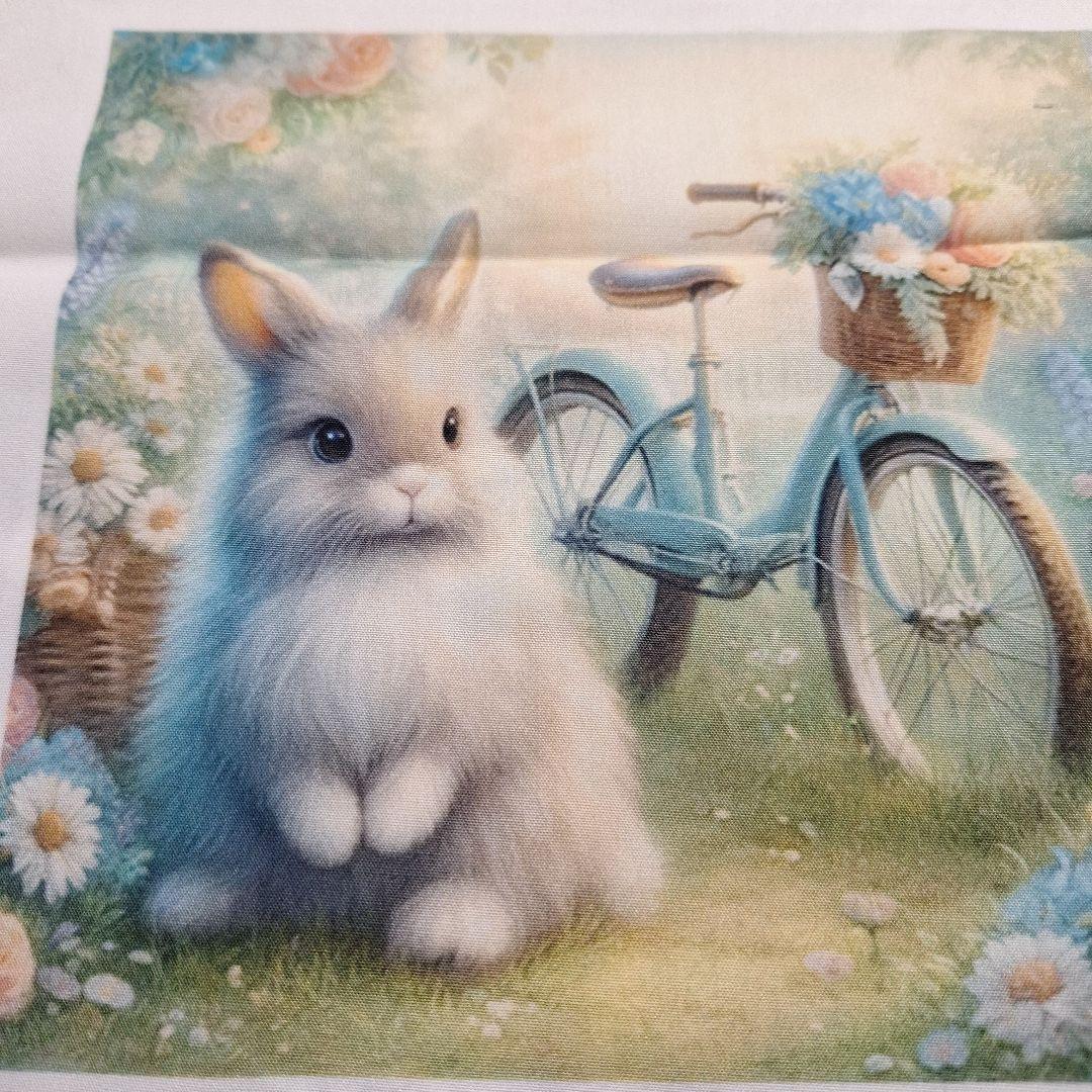 うさぎパネル生地　ハンドメイド