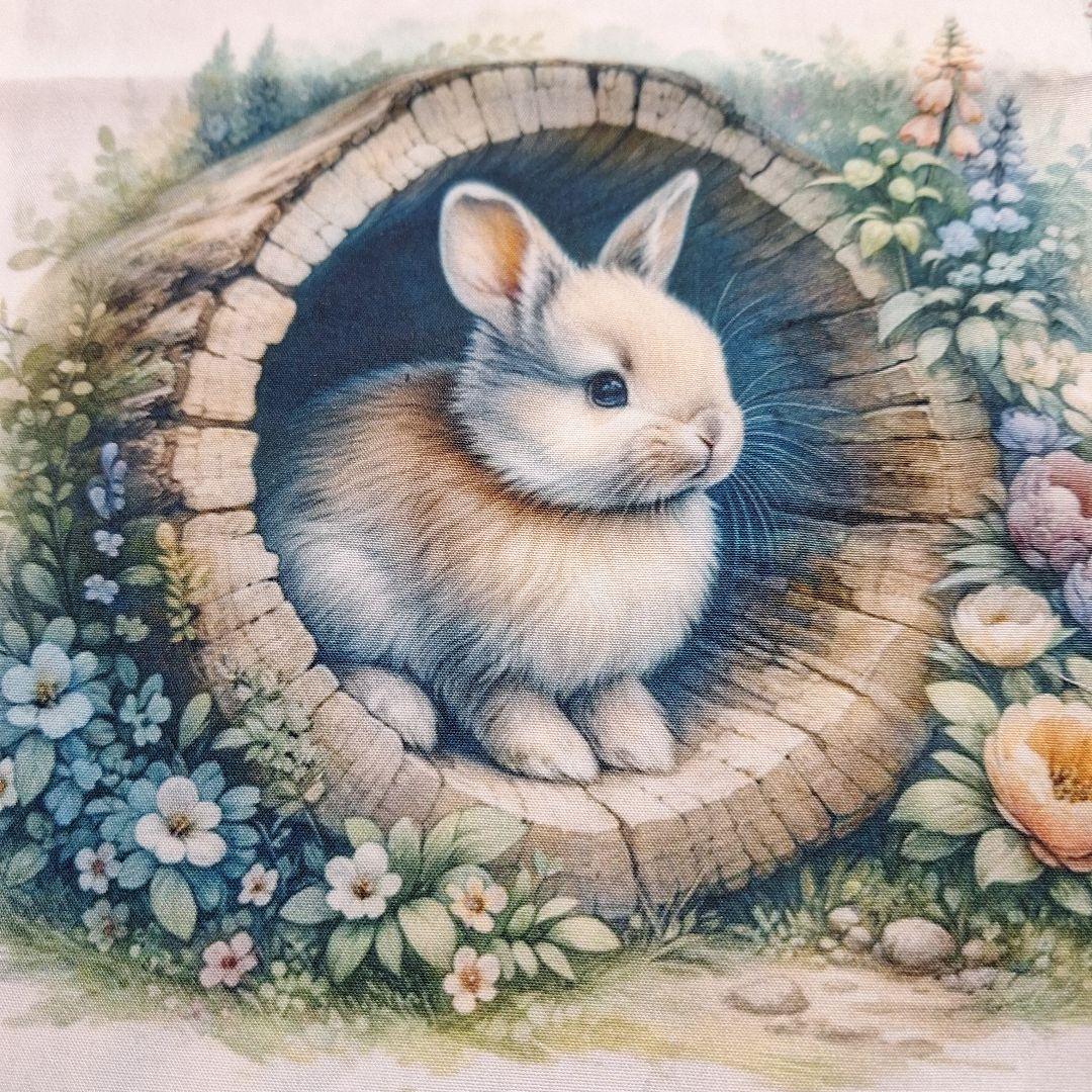 うさぎパネル生地　ハンドメイド