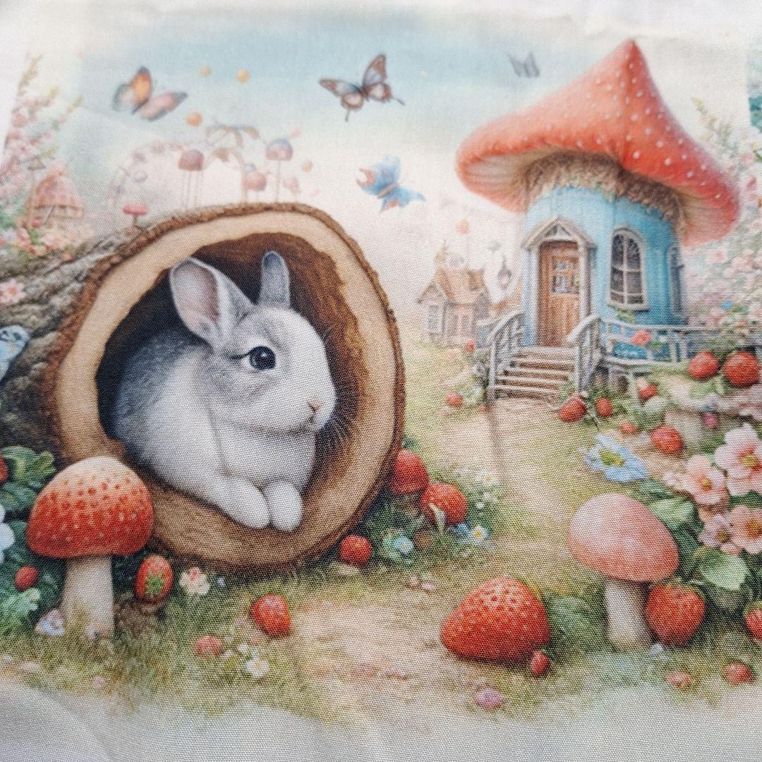 うさぎパネル生地　ハンドメイド