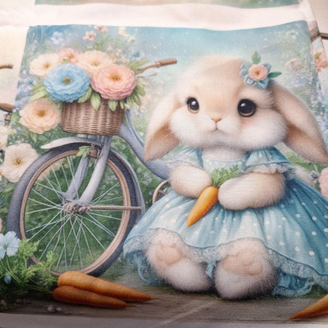 うさぎパネル生地　ハンドメイド