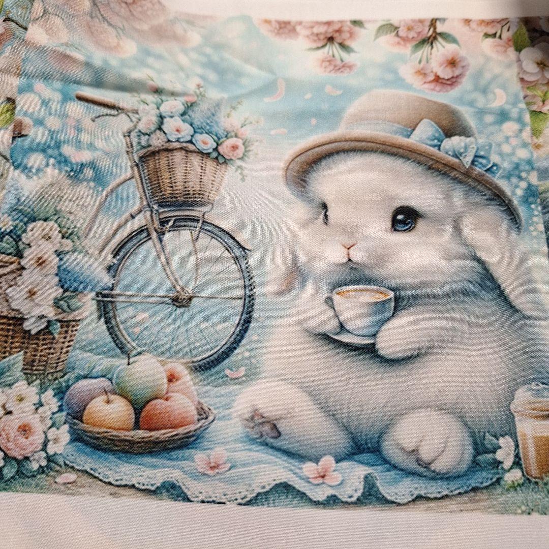 うさぎパネル生地　ハンドメイド