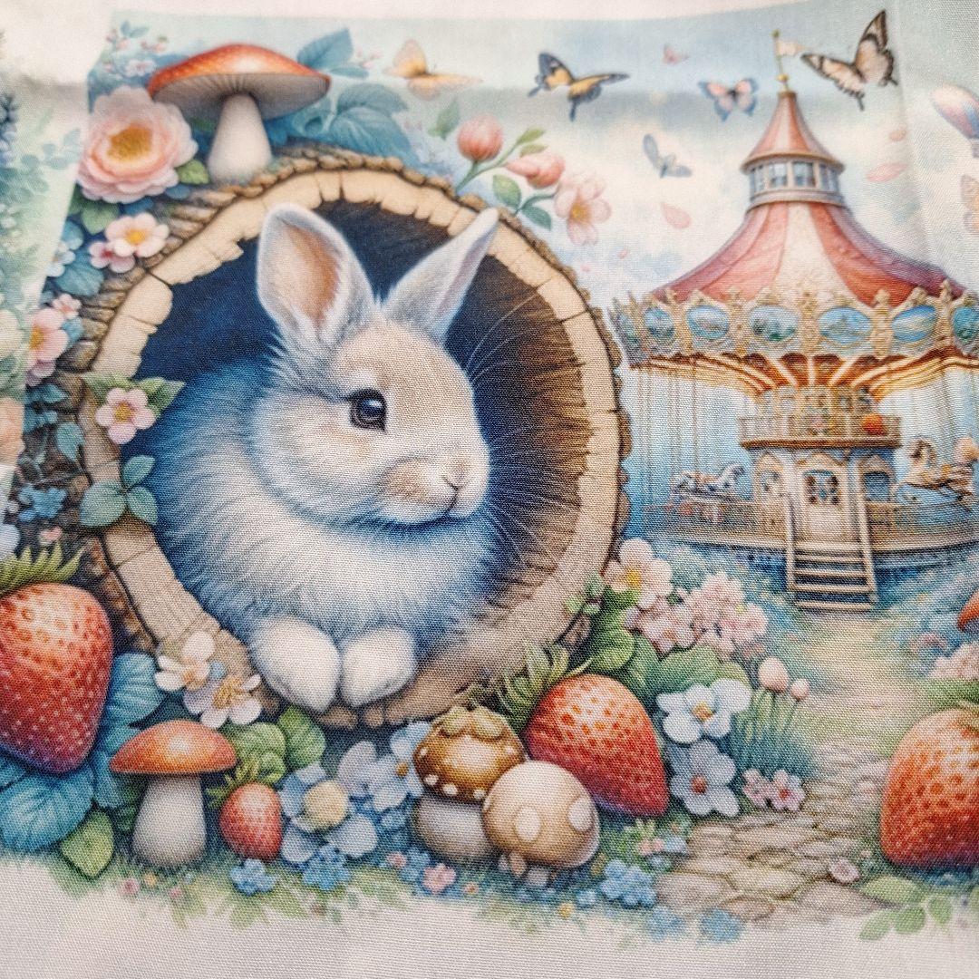 うさぎパネル生地　ハンドメイド