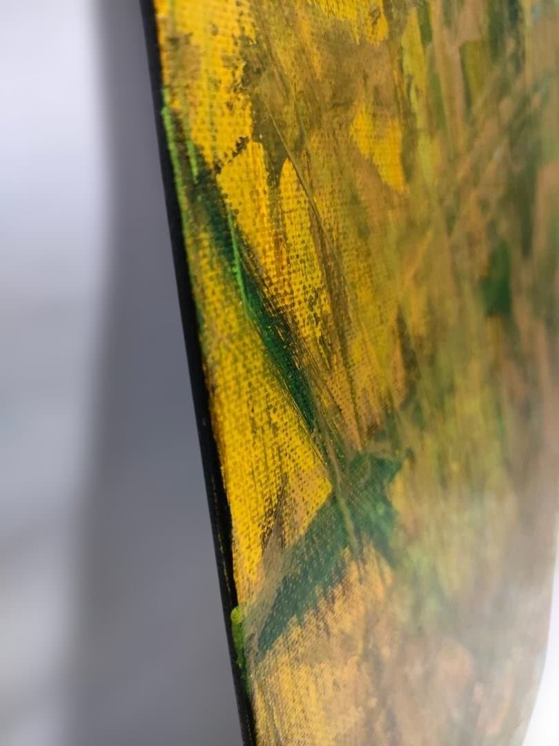 現代アート 絵画 23×30.5cm 抽象 アンティーク ゴールド 緑