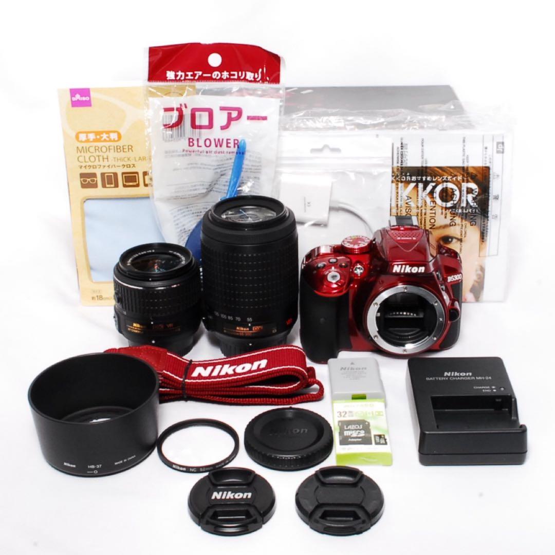 ◆ショット数脅威の54回◆Nikon D5300◆レッドカラー◆一眼レフカメラ◆