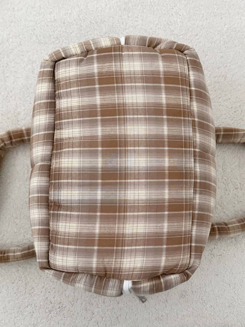 【APERTY】Sサイズ WIDE BAG TARTAN BROWN
