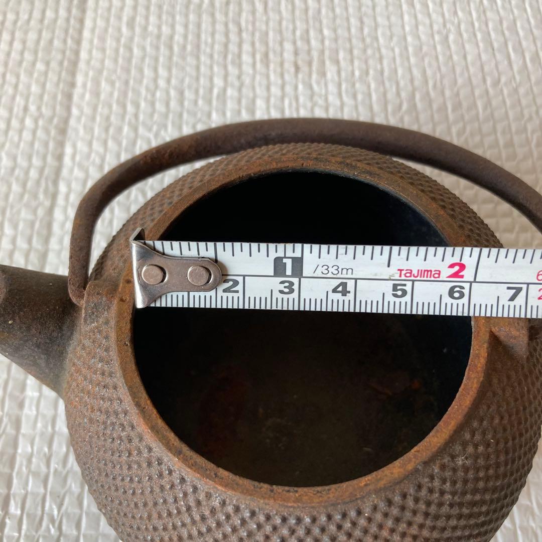 TS66 南部鉄瓶 鉄器 伝統工芸品 刻印あり 霰模様 急須 囲炉裏 茶道具