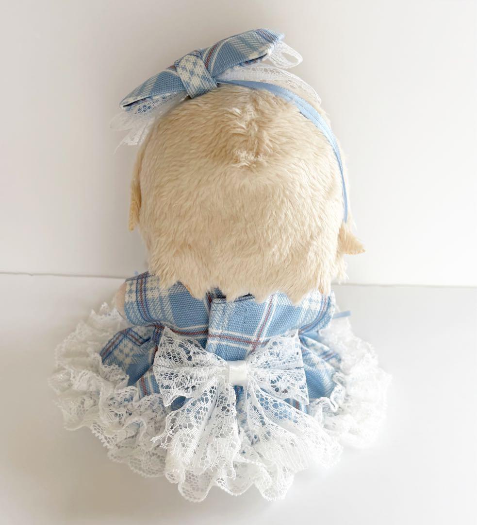 ぬい服　in25　いつぬいサイズ　チェック柄③　ピンク　ワンピース
