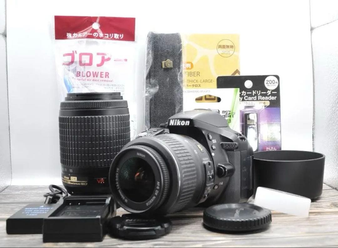 Nikon D5300 デジタル一眼レフカメラ 望遠レンズ スマホ転送 初心者