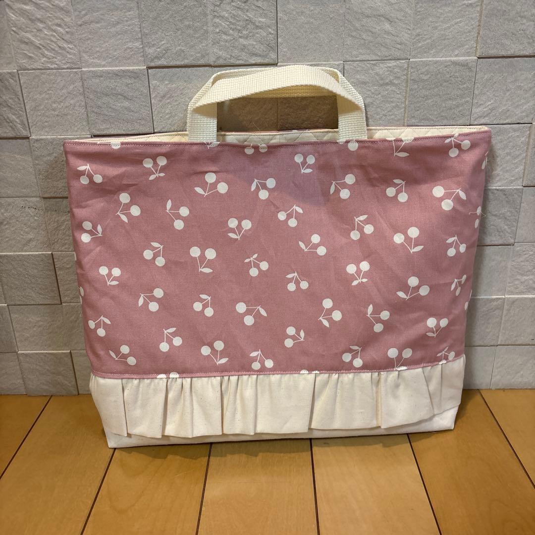 入園入学準備 5点セット くすみピンク チェリー 女の子 シンプル