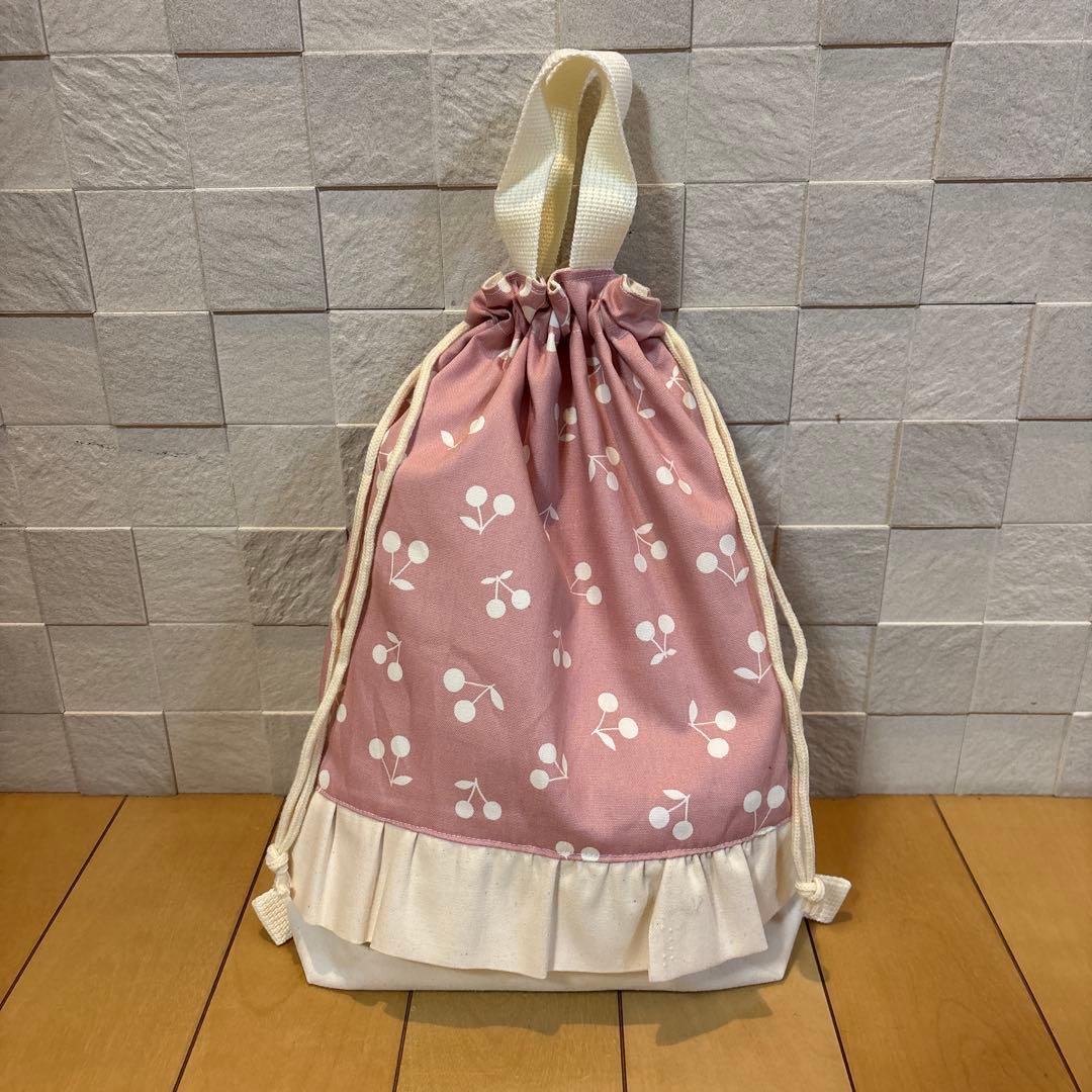 入園入学準備 5点セット くすみピンク チェリー 女の子 シンプル