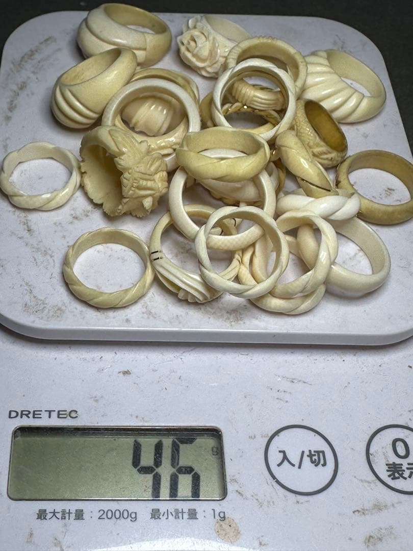 極上　リング　まとめて　天然素材　鯨歯風　アンティーク　置物　骨董　飾り物
