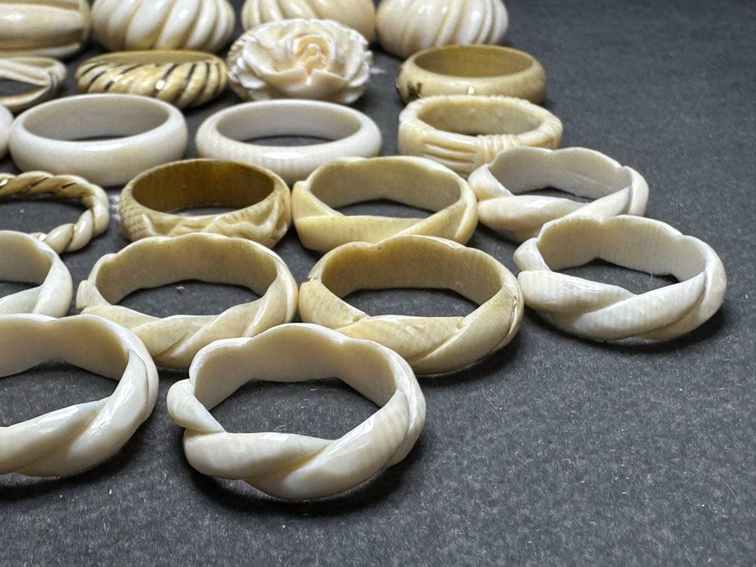 極上　リング　まとめて　天然素材　鯨歯風　アンティーク　置物　骨董　飾り物
