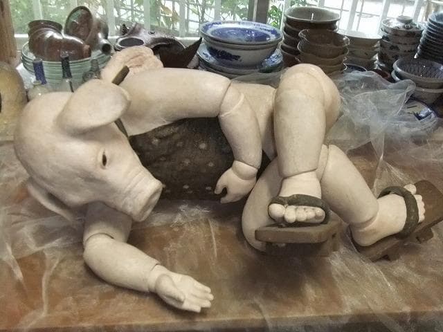 中村寝郎作　人形作家　豚さん　男の子　球体　球体関節DOLL