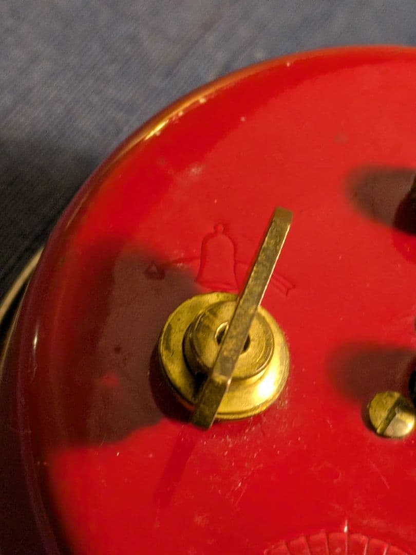 赤色 可動品 フランス JAZ製 ゼンマイ式 アンティーク時計 26-g.