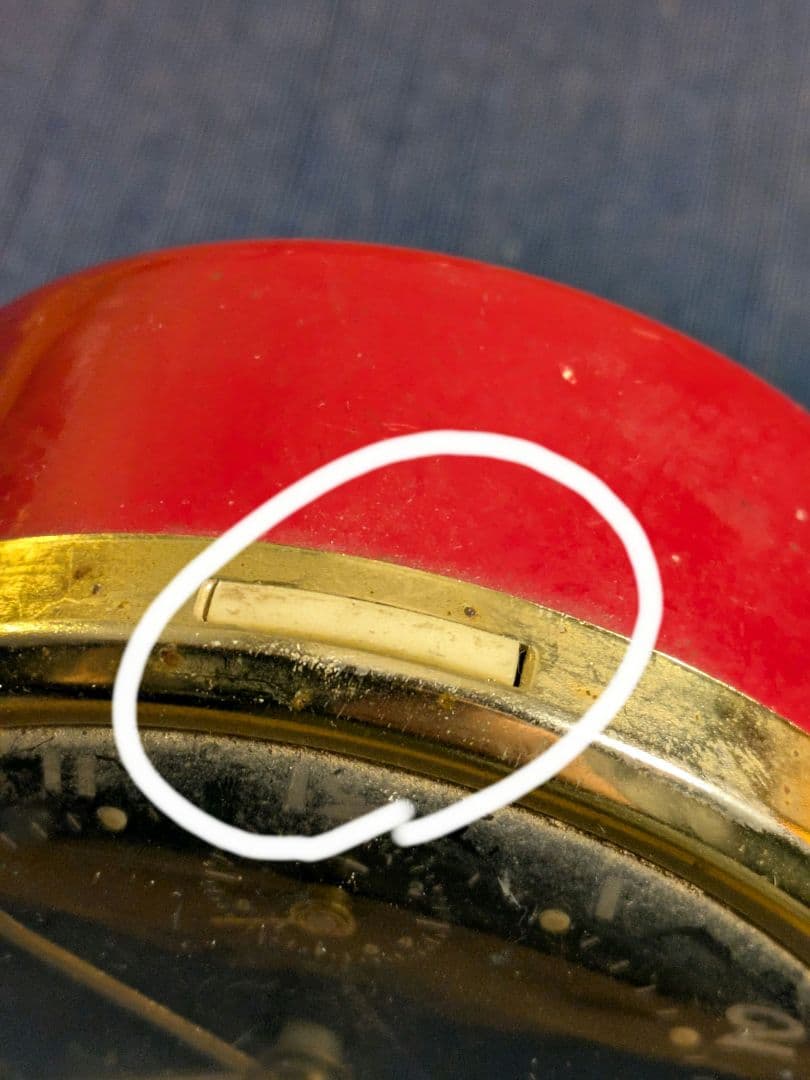 赤色 可動品 フランス JAZ製 ゼンマイ式 アンティーク時計 26-g.