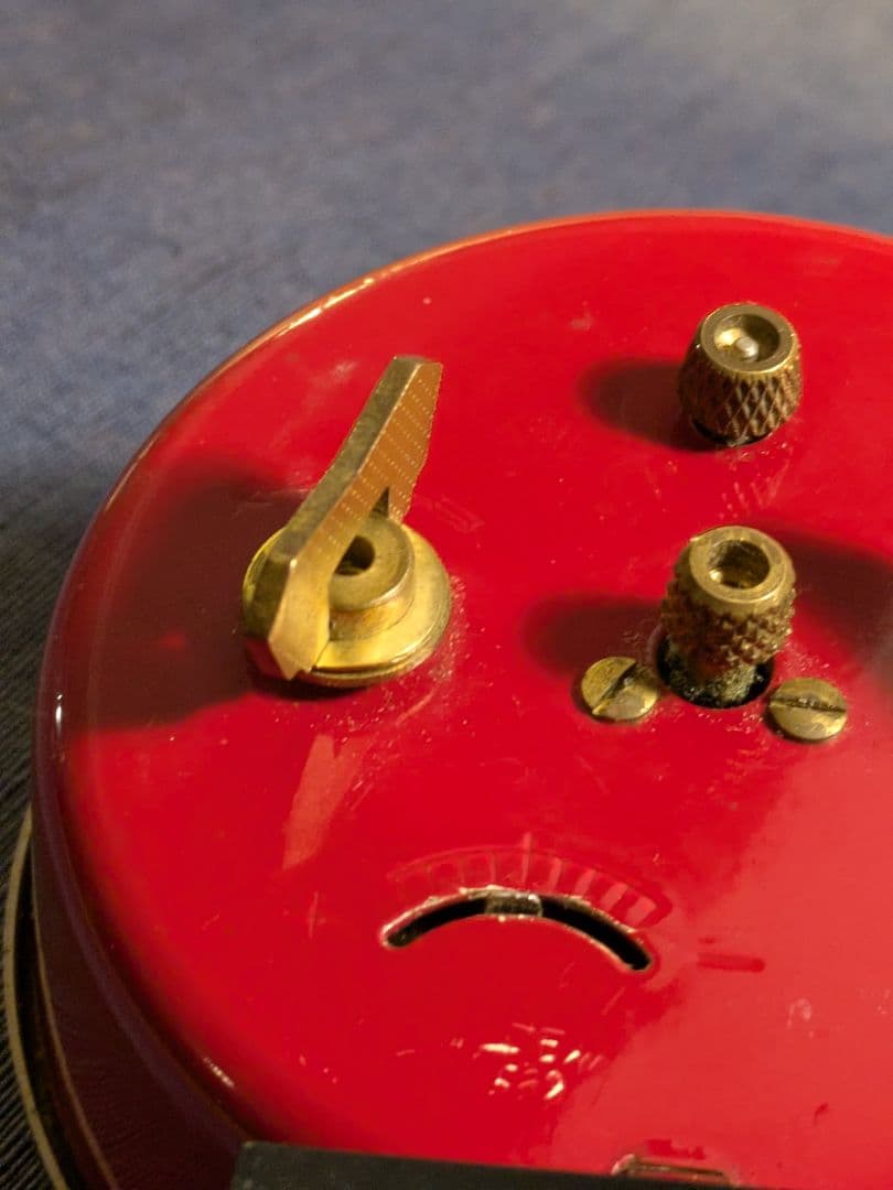 赤色 可動品 フランス JAZ製 ゼンマイ式 アンティーク時計 26-g.