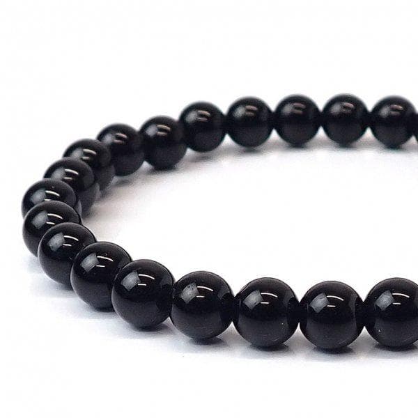ブラックトルマリン ラウンド 8mm 内周15cm ブレスレット [X2130]