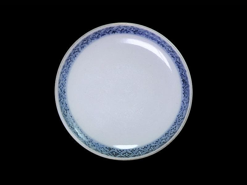 古伊万里　金襴手　青海波に菖蒲　獅子の図　蓋茶碗　E808AS-DCp