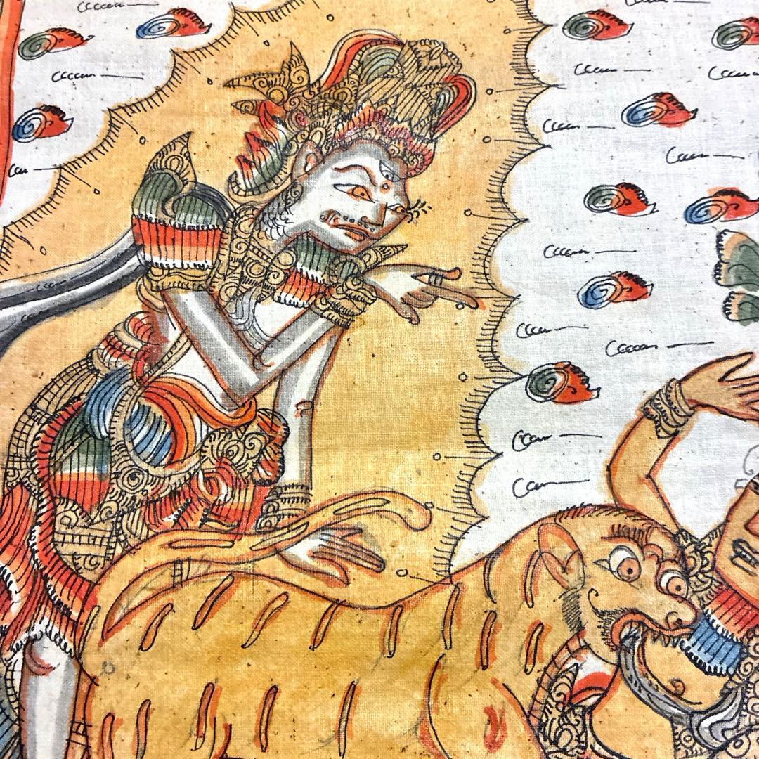 インテリア バリ絵画 カマサン画 旧王宮の宮廷芸術 神話 マハーバーラタ