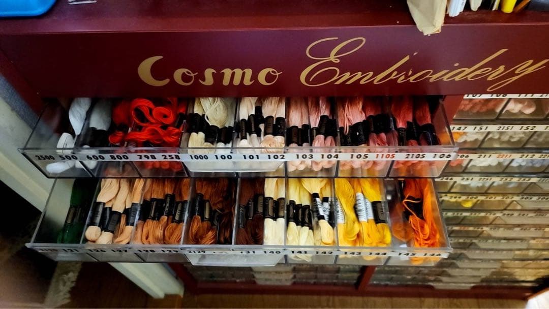 Cosmo刺繍糸+収納 什器 収納棚 店舗用什器 パーツ収納　ケース