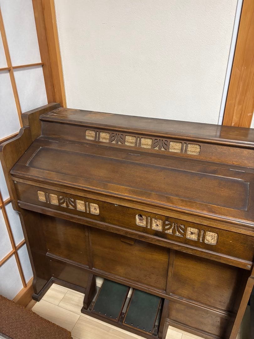 昭和初期 KAWAI 足踏みオルガン 約100年前 椅子付き アンティーク家具