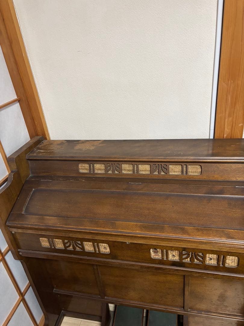 昭和初期 KAWAI 足踏みオルガン 約100年前 椅子付き アンティーク家具