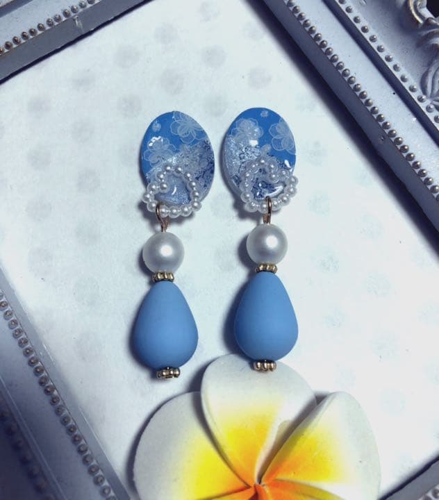 Anticoさま専用♡スモーキーブルー ピアス イヤリング