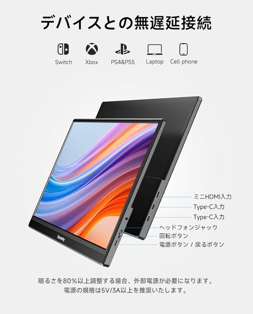 新品 モバイルモニター 15.6インチ HDR VESA対応 1920×1080