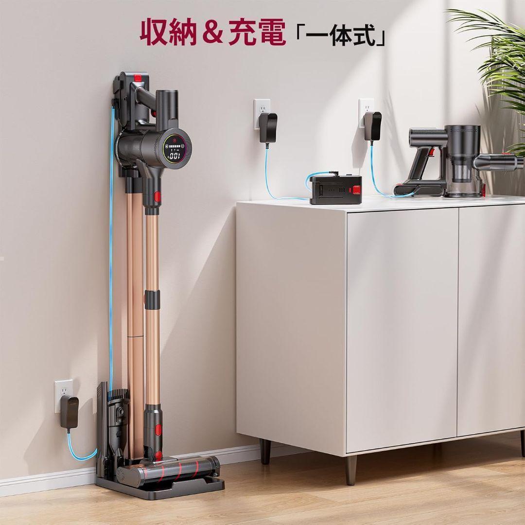 コードレス掃除機 軽量 サイクロン式 スティッククリーナー 2WAY スタンド付