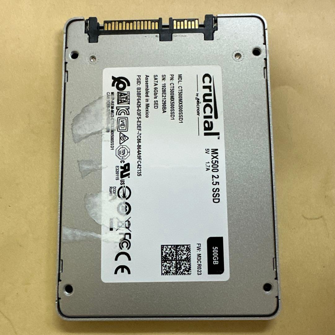 20. crucial 500GB SSD 2.5インチ SATA 動作確認済