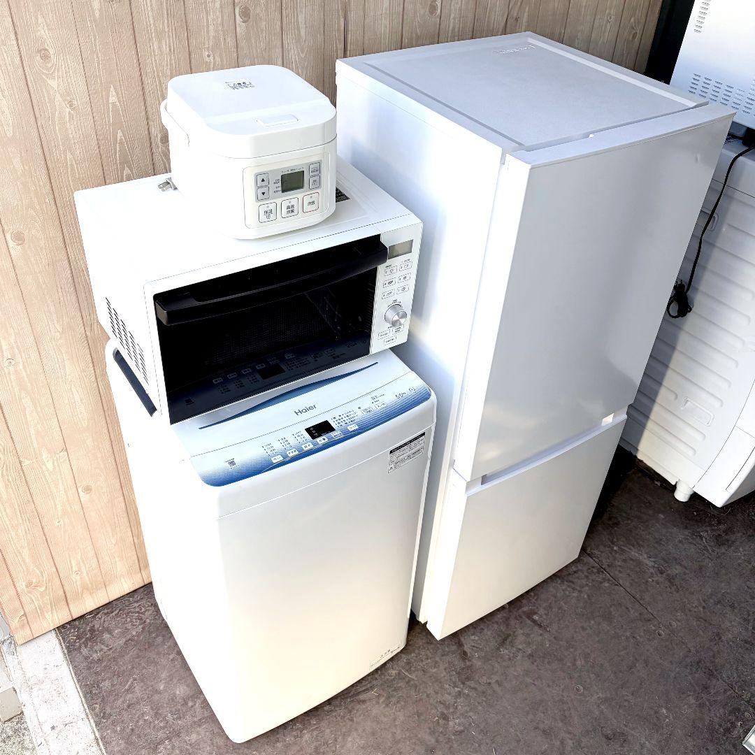 配送設置無料！純正メーカーホワイト冷蔵庫洗濯機＋ジャー・レンジ4点セット！超美品