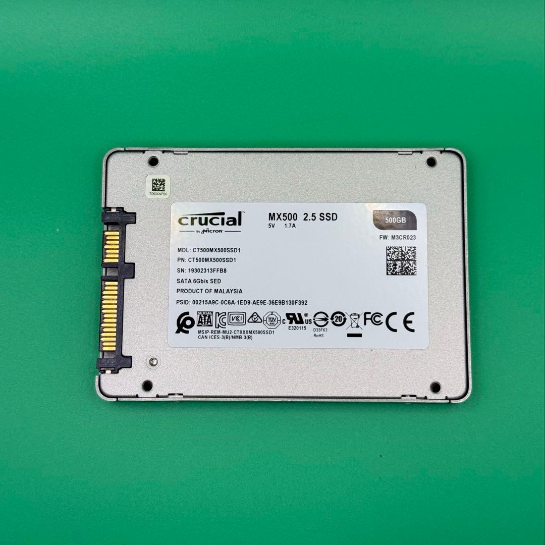 crucial MX500 500GB 2.5インチSSD