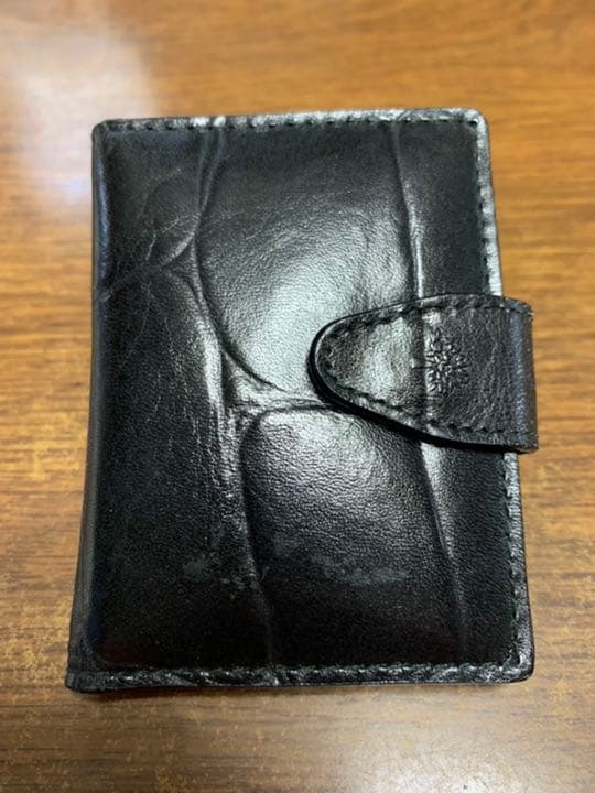 新品 MULBERRY マルベリー コンパクトミラー 鏡 手鏡 ミラー 革 黒
