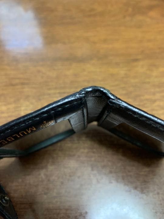 新品 MULBERRY マルベリー コンパクトミラー 鏡 手鏡 ミラー 革 黒