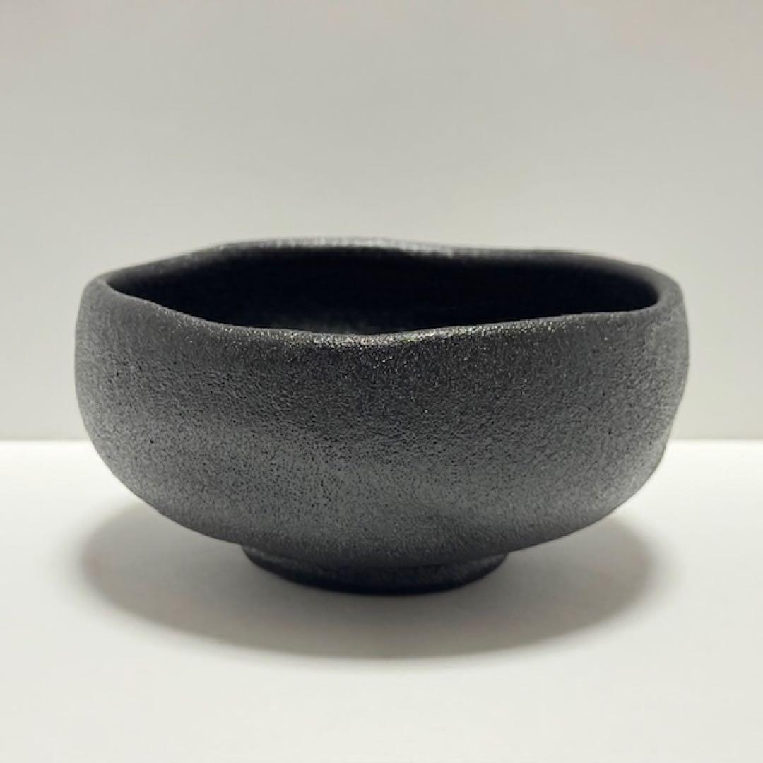 茶道具 裏千家 鵬雲斎 初代 寒川栖豊 紀州焼 那智黒 茶碗 黒 茶道