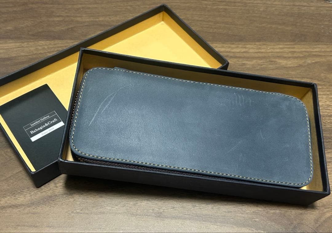 バハギアペンケース　クレイジーホース　ネイビー