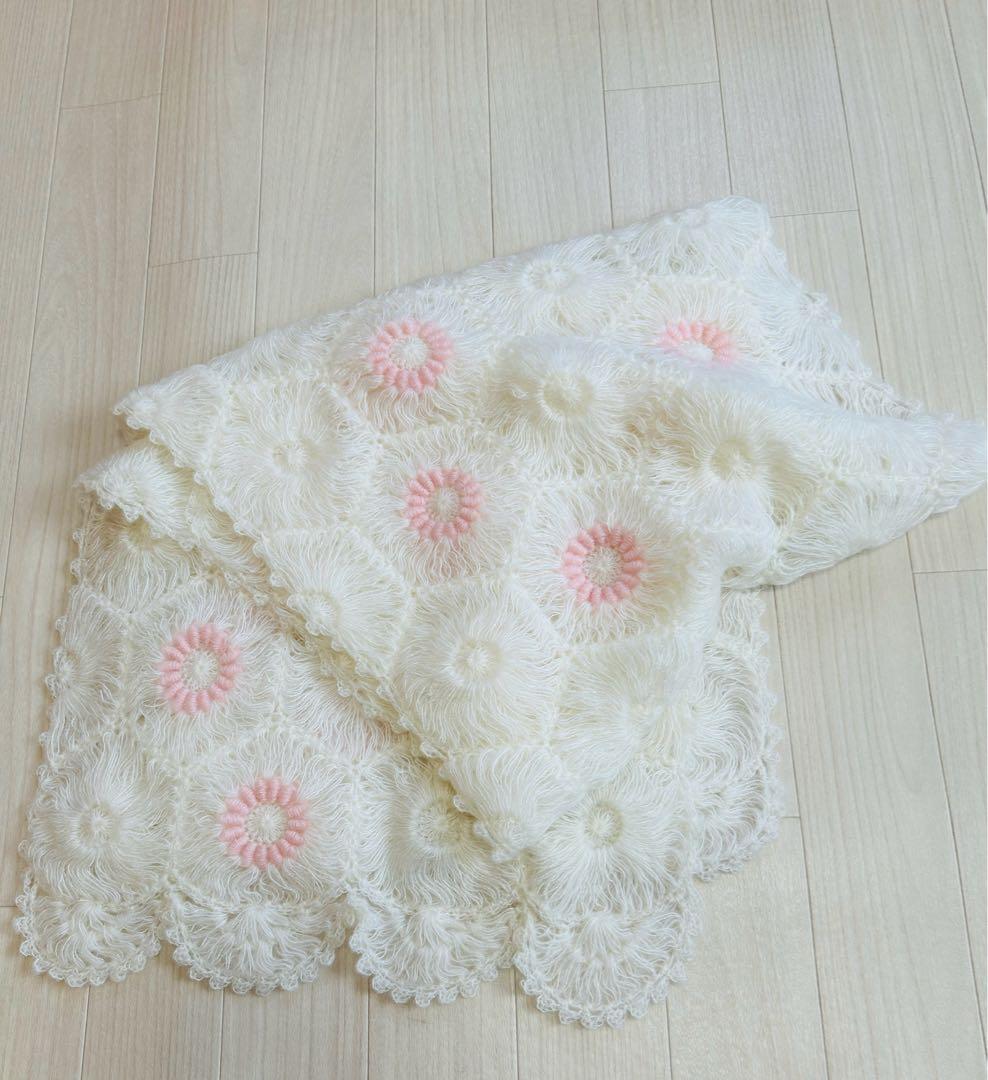 未使用＊モヘアショール✨一部毛糸が出ています