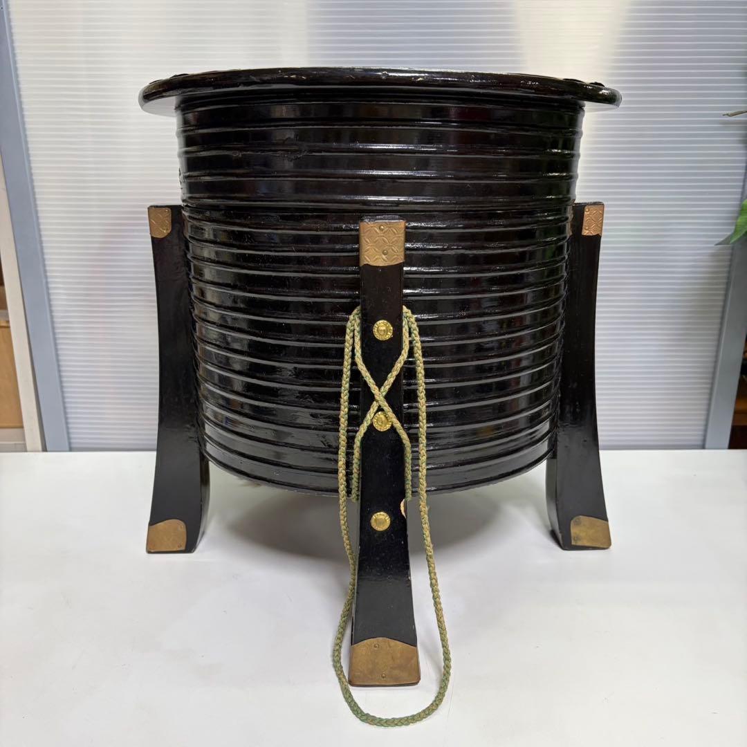 行器 外居 ほかい 漆塗 漆器 アイヌ民族 シントコ 現状品 ①