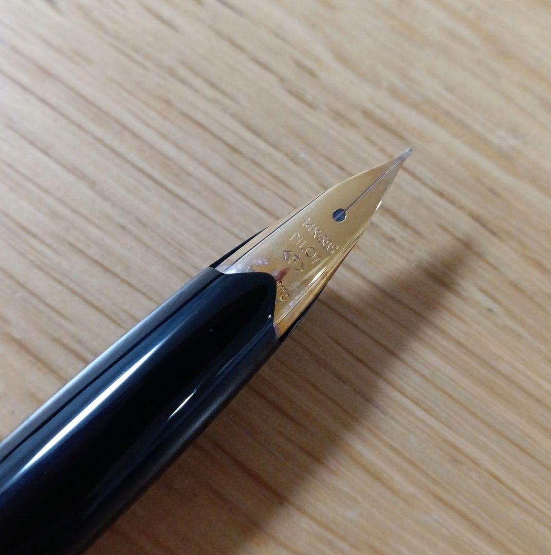パイロット　万年筆　14K　デスクペン　DP-500-B　F　細字　14金　黒