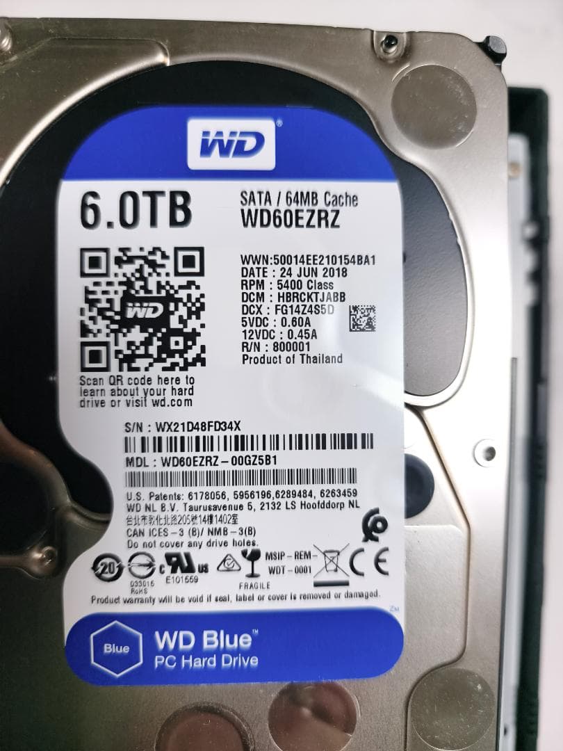 ハードディスク6TB×２付　Synology DS218play NAS 本体