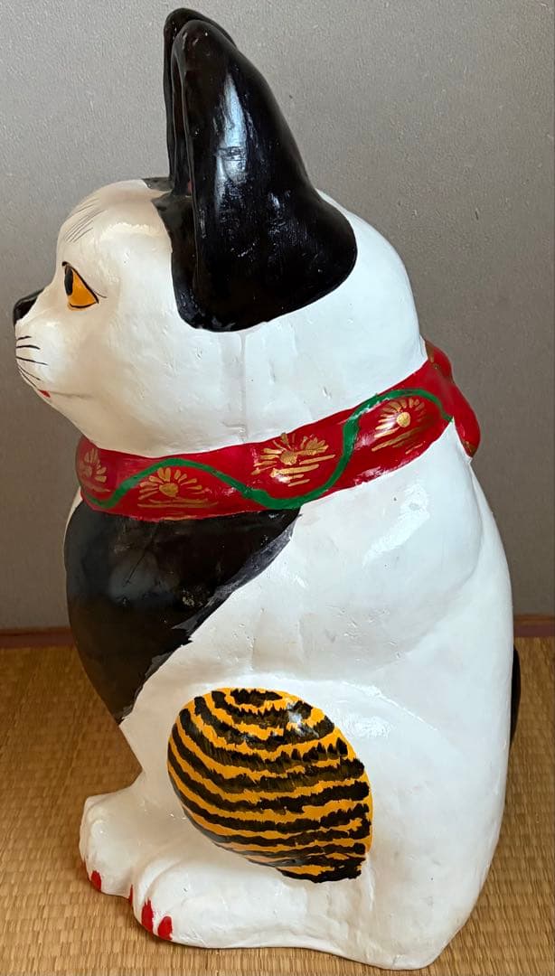 (7712neko) 郷土玩具　招き猫　まねきねこ　坊之谷土人形　　亀翁作
