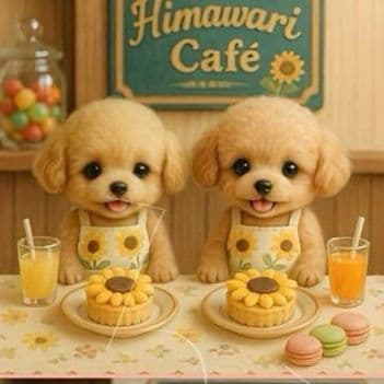ひまわりカフェポメラニアン、チワワ、トイプードル、柴犬、シーズ、マルチーズパネル
