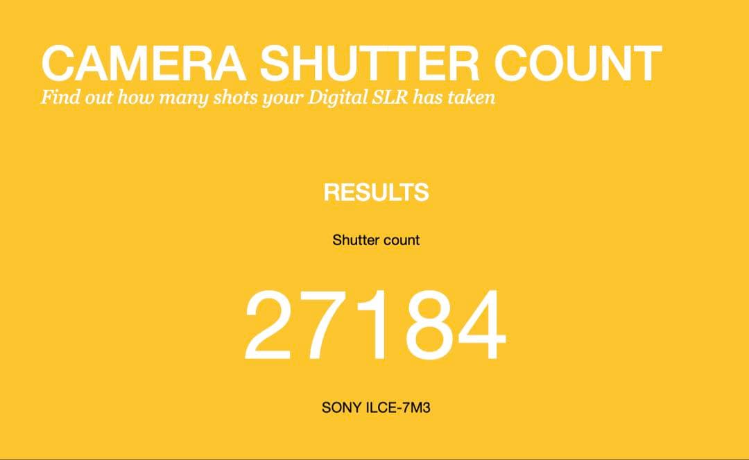 SONY α7 III ミラーレス一眼 本体　シャッター回数：27,184回