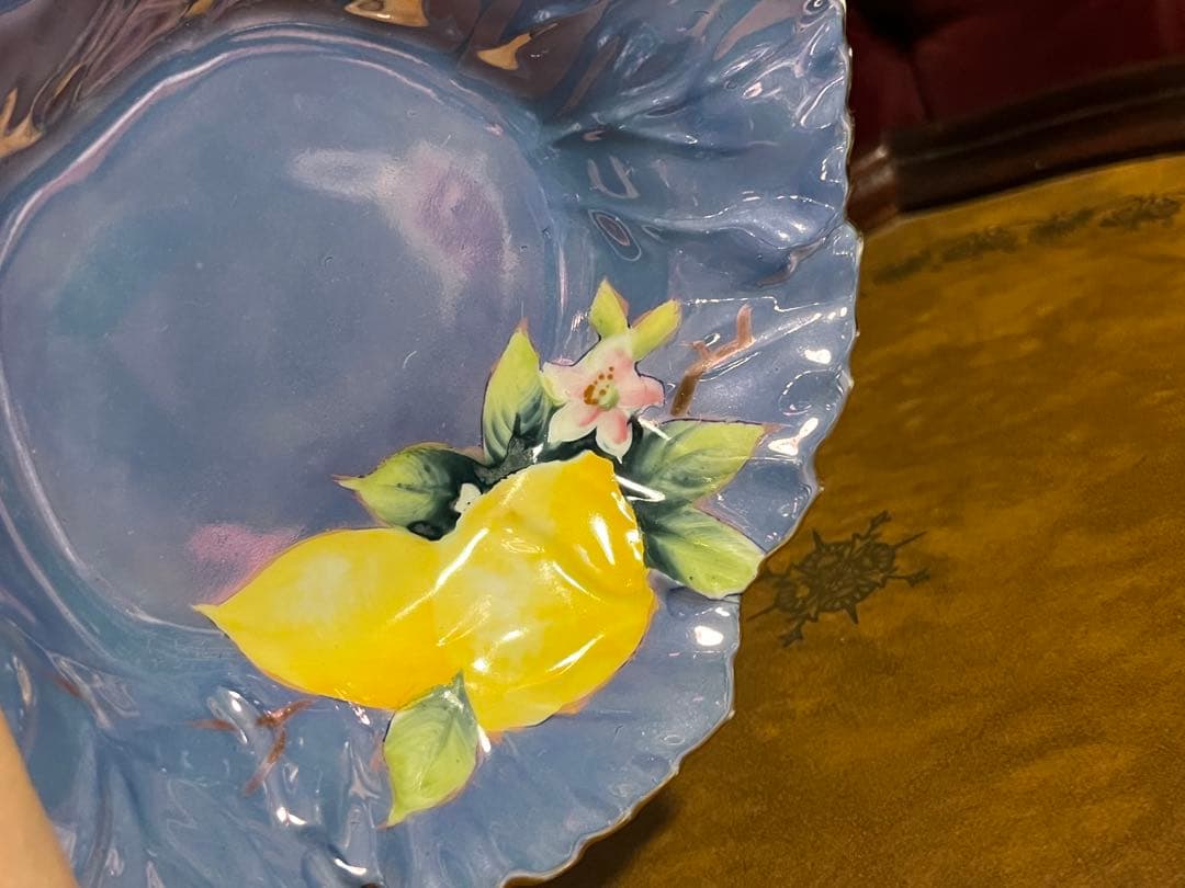 オールドノリタケ　メイプルリーフ印　陶磁器皿 レモン装飾